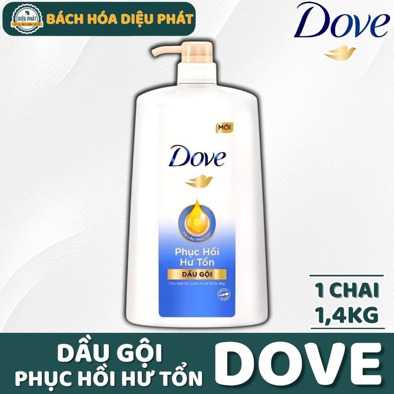 Ảnh 3 của COMBO 3 Dầu Gội Dove Phục Hồi Hư Tổn 1.4KG – Làm Mềm & Tái Tạo Tóc Hư Tổn