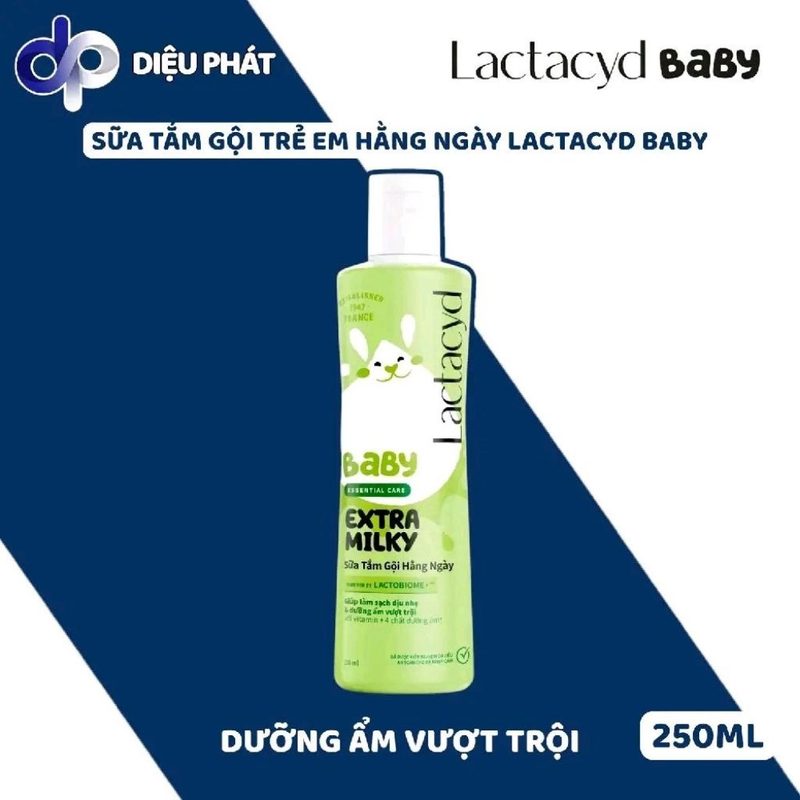 Ảnh 2 của COMBO Sữa Tắm Gội Cho Bé Lactacyd Baby 250ML Gentle Care Extra Milky Active Play Giảm Rôm Sảy