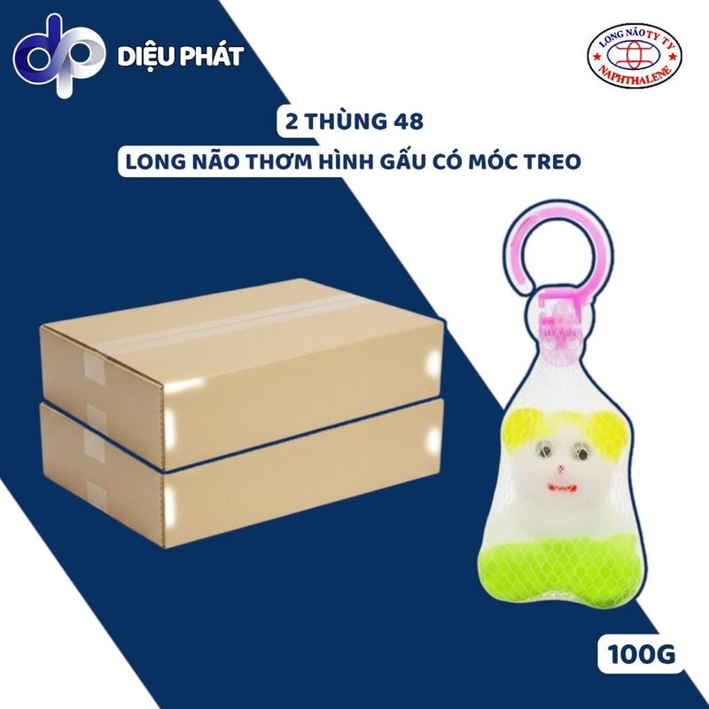 Thùng Long Não Treo Thơm Hình Gấu Ty Ty 100g – Khử Mùi Nhà Vệ Sinh, Xua Côn Trùng Hiệu Quả