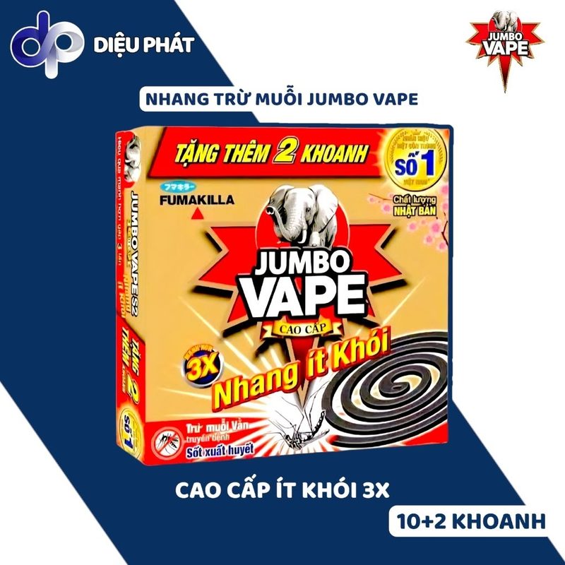 Ảnh 2 của Thùng Nhang Muỗi JUMBO VAPE Hương Lài, Lavender, Ít Khói Hương Rừng, Ít Khói Cao Cấp Hộp 10 Khoanh
