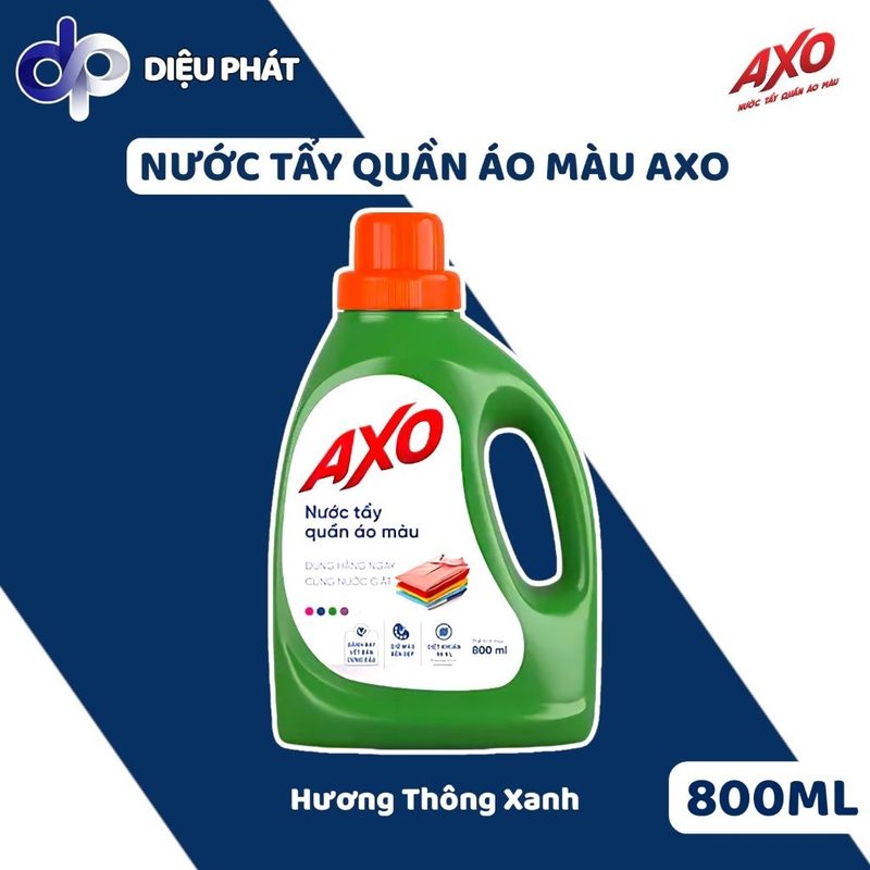 Ảnh 3 của COMBO Nước Tẩy Làm Sạch Quần Áo Giữ Màu AXO Hương Hoa Đào, Tươi Mát, Thông Xanh, Oải Hương, Thanh Khiết 800ML