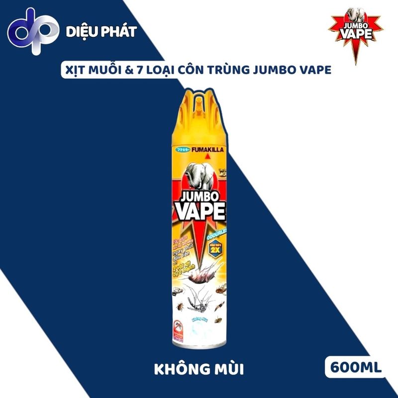 Ảnh 3 của COMBO Xịt Côn Trùng JUMBO VAPE Đủ 5 Mùi Chai 600ML – Giải Pháp Hiện Đại Đuổi Côn Trùng Hiệu Quả