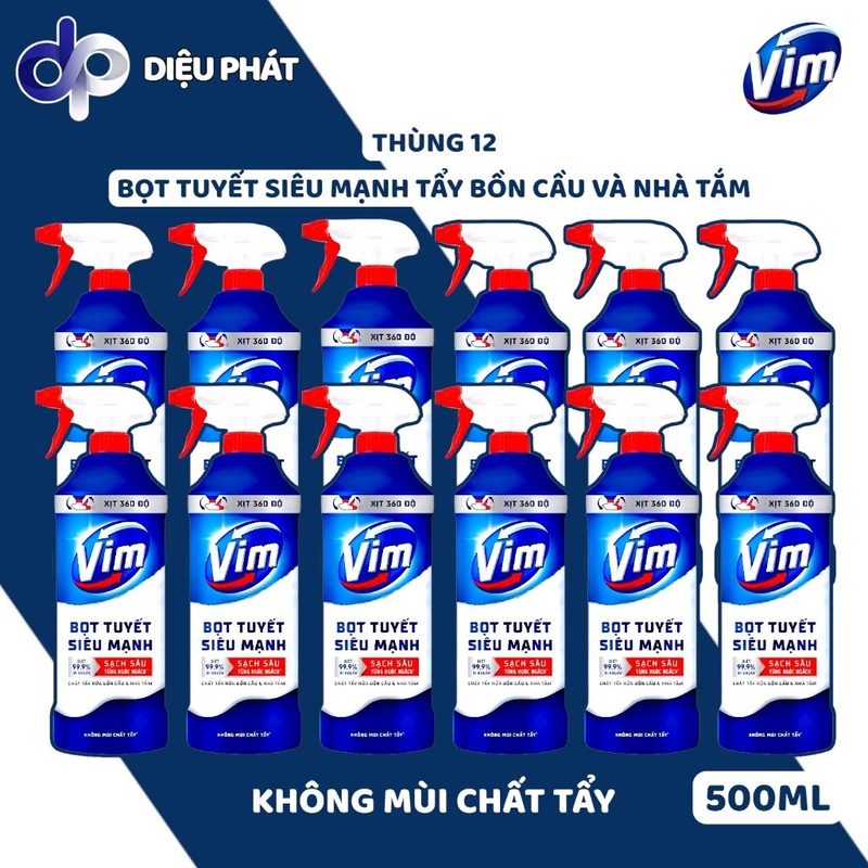 Thùng Xịt Bọt Tuyết VIm Tẩy Bồn Cầu 500ml Đa Năng - Tẩy Sạch Nhà Tắm & Toilet Nhanh Chóng