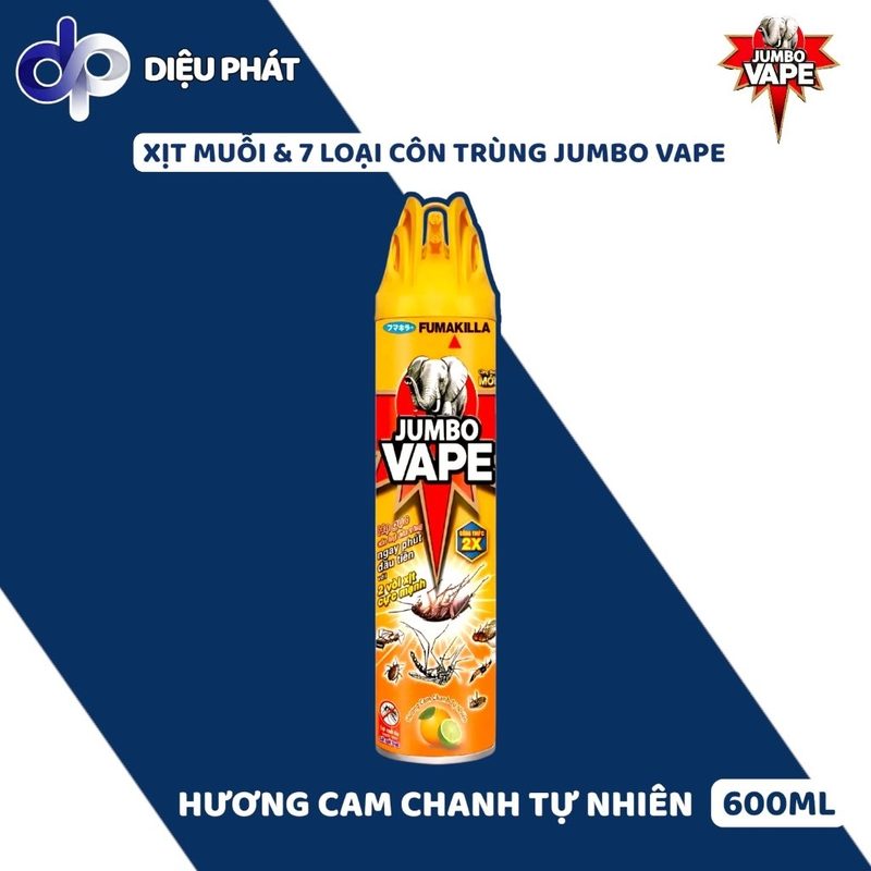 Ảnh 5 của COMBO Xịt Côn Trùng JUMBO VAPE Đủ 5 Mùi Chai 600ML – Giải Pháp Hiện Đại Đuổi Côn Trùng Hiệu Quả