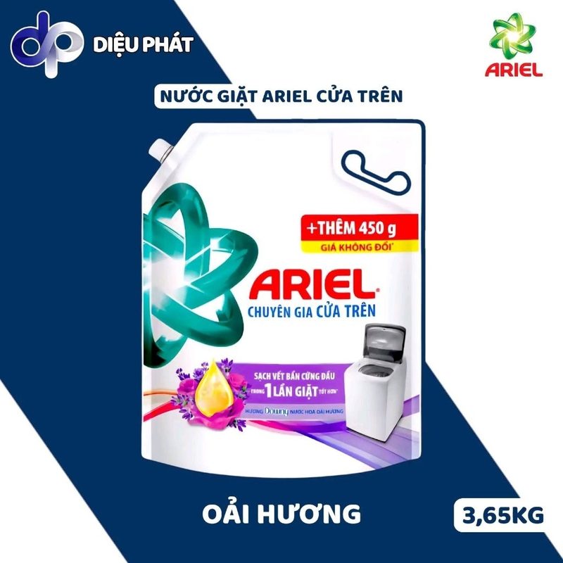 Ảnh 2 của Thùng Nước Giặt Ariel Cửa Trên Túi 3.65KG - Hương Downy Nước Hoa Đam Mê Nắng Mai Oải Hương