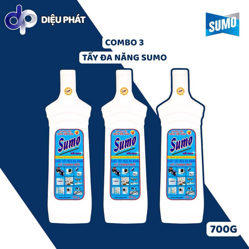 Ảnh 2 của COMBO Tẩy Đa Năng SUMO Chai 700G - Loại Bỏ Vết Bẩn Cứng Đầu Hiệu Quả Vượt Trội