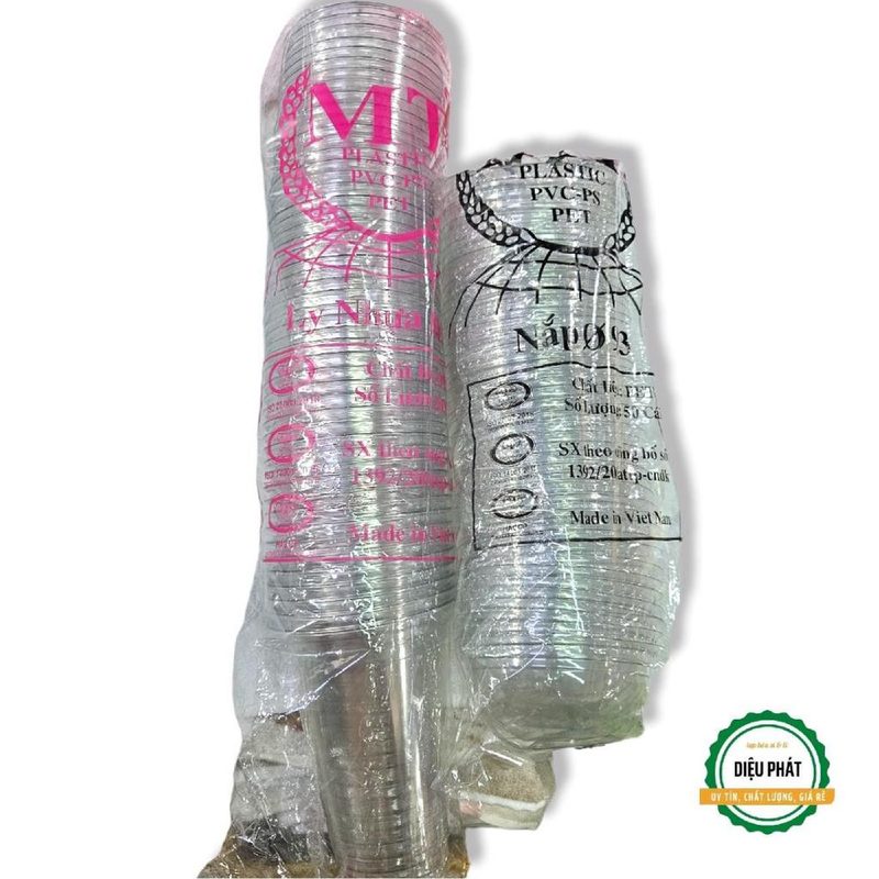 Ảnh 2 của [Loại Cứng] Ly Nhựa Nắp Cầu, Nắp Cầu, Ly Dùng 1 Lần, Ly Nhựa PET - 360ml, 500ml - Phi Ø93