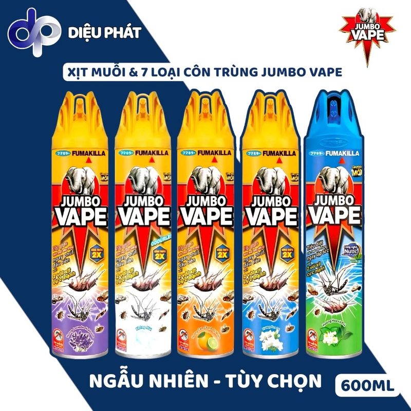 Ảnh 4 của COMBO Xịt Côn Trùng JUMBO VAPE Đủ 5 Mùi Chai 600ML – Giải Pháp Hiện Đại Đuổi Côn Trùng Hiệu Quả