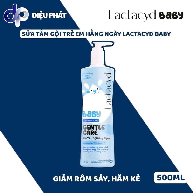 Thùng Sữa Tắm Gội Cho Bé Lactacyd Baby 500ML Gentle Care Extra Milky Active Play Giảm Rôm Sảy