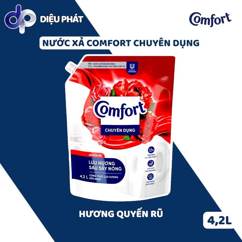 Thùng Nước Xả Comfort Chuyên Dụng Hương Quyến Rũ/ Ngọt Ngào Túi 4,2L- Chuyên Giặt Ủi, Khách Sạn