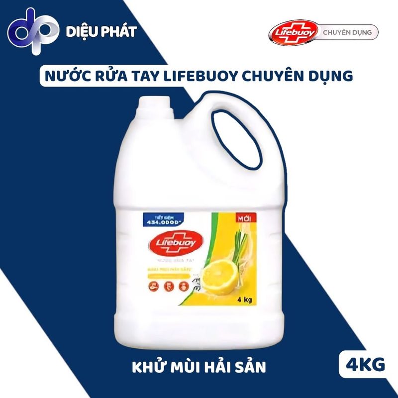 Ảnh 3 của Thùng Nước Rửa Tay Lifebuoy Chuyên Dụng Can 4Kg - Bảo Vệ Vượt Trội & Sữa Dưỡng Ẩm & Chanh Xả