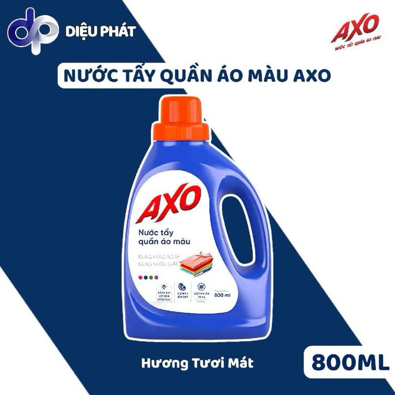 Ảnh 5 của COMBO 3 Nước Tẩy Làm Sạch Quần Áo Giữ Màu AXO Hương Hoa Đào, Tươi Mát, Thông Xanh, Oải Hương, Cho Da Nhạy Cảm Chai 800ML